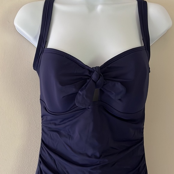 Tommy Bahama one piece navy swimsuit 10 - Picture 2 of 9